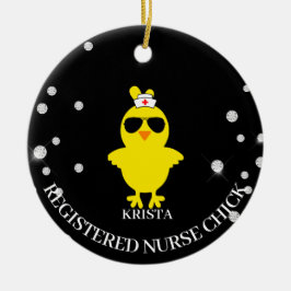 グリッター登パーソナライズされた録ナースシック セラミックオーナメント