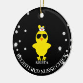 グリッター登パーソナライズされた録ナースシック セラミックオーナメント (左)