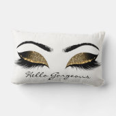 グリッター白黒アイズメイクアップレイズゴージャス ランバークッション (裏面)