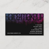 グリッター白黒レインボースパークルはっきりしたフォントグラム 名刺 (裏面)