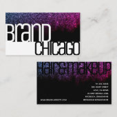 グリッター白黒レインボースパークルはっきりしたフォントグラム 名刺 (正面/裏面)