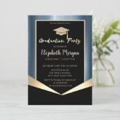 グリッター目盛りキャップ、ブルーメタリック 招待状 (スタンド正面)