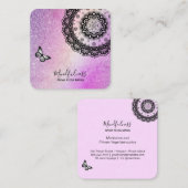 *~*グリッター瞑想蝶ヨガマンダラ スクエア名刺 (正面/裏面)