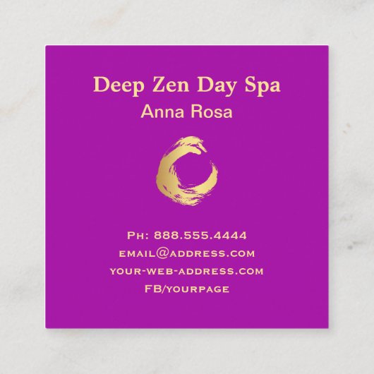 *~*グリッター禅霊気金ゴールドブラシ スクエア名刺 (裏面)