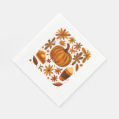 グリッター秋フローラパンプキンサンクスギビング スタンダードランチョンナプキン (角)