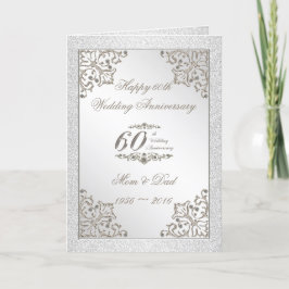 グリッター第60回ダイヤ結婚モンド記念日カード カード