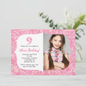 グリッター第9誕生日招待状 招待状 (スタンド正面)