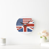 グリッター米国uk ラウンド壁時計 (ホーム)