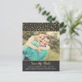 グリッター紙吹雪シャルボード写真の保存日付 案内ポストカード (スタンド正面)
