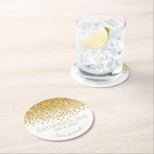 グリッター紙吹雪シャワーパーティー | 金ゴールド白 ラウンドペーパーコースター (インサイチュ)