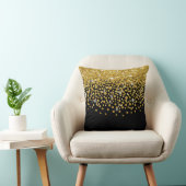 グリッター紙吹雪シャワー|金ゴールド黒 クッション (椅子)