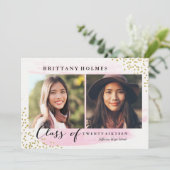 グリッター紙吹雪スプリンクル2フォトグラジェーションピンク 招待状 (スタンド正面)