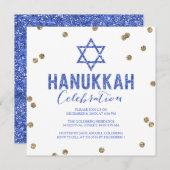 グリッター紙吹雪ハヌカパーティの招待状 招待状 (正面/裏面)