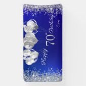 グリッター紙吹雪バルーンNavy Blue 70誕生日 横断幕 (縦)