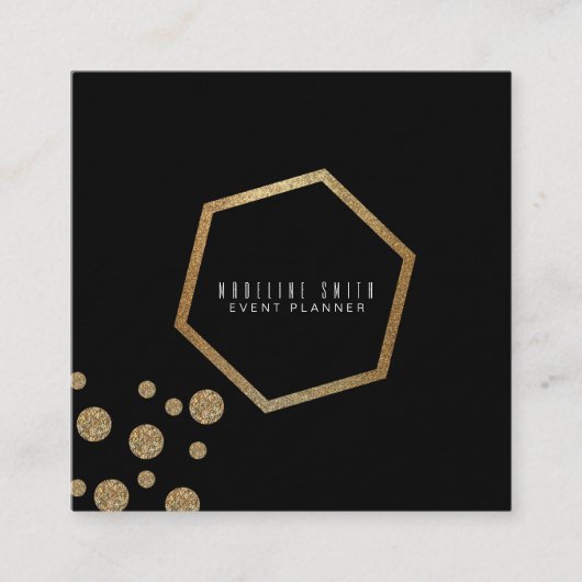 グリッター紙吹雪フェミニンイベントプランナー スクエア名刺 (正面)