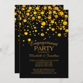 グリッター紙吹雪婚約パーティ招待状 招待状 (正面/裏面)