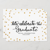 グリッター紙吹雪祝が卒業生に 招待状 (正面/裏面)