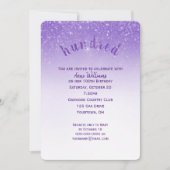 グリッター紙吹雪100th誕生日パーティー 招待状 (正面)