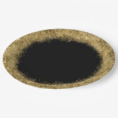 グリッター紙吹雪 |金ゴールドと黒の円 ペーパープレート (アングル)