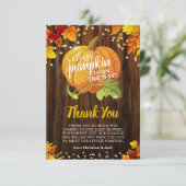 グリッター素朴カボチャ秋ニュートラルベビーシャワー サンキューカード (スタンド正面)