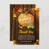 グリッター素朴カボチャ秋ニュートラルベビーシャワー サンキューカード (正面/裏面)