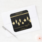 グリッター素朴クリスマスオーナメントキャンドルラベル スクエアシール (封筒)