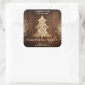 グリッター素朴クリスマスツリーろうそくラベル スクエアシール (バッグ)