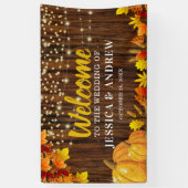 グリッター素朴パンプキンオータム結婚ムズウェルカム 横断幕 (縦)