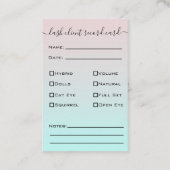 グリッター紫まつげ拡張クライアントレコード 名刺 (裏面)