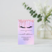 グリッター紫まつ毛の拡張クライアントレコードBu 名刺 (スタンド正面)