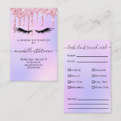 グリッター紫まつ毛の拡張クライアントレコードBu 名刺 (正面/裏面)