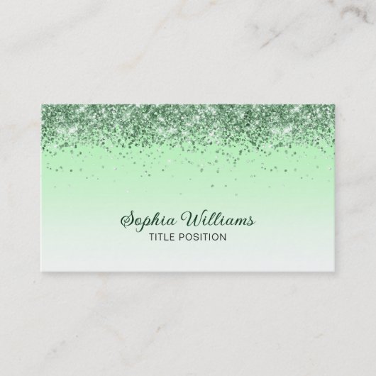 グリッター緑 名刺 (正面)