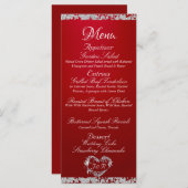 グリッター縁どオンクリムゾンレッド結婚のメニュー メニュー (正面/裏面)