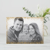 グリッター縁どクリスマスカードインフェイク金ゴールドグリッター シーズンカード (スタンド正面)