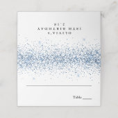 グリッター縁ど、ネイビーブルーおよびホワイトパーソナライズされた プレイスカード (外部開封)