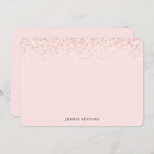 グリッター縁ど、赤面ピンクパーソナライズされた色 ノートカード (正面/裏面)