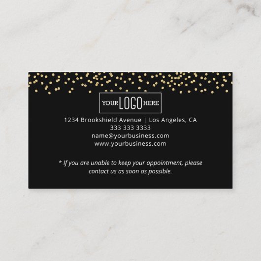 グリッター美しいエレガントサロン次 予約カード (裏面)