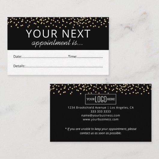 グリッター美しいエレガントサロン次 予約カード (正面/裏面)