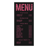 グリッター美しいサロンビューティシアンメニュー価格表 ラックカード (正面)