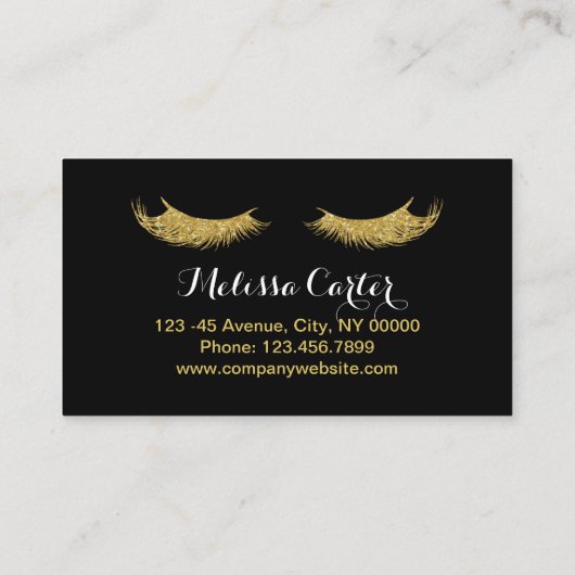 グリッター美しいサロンメイクアップアーティストラッシュ拡張機能 名刺 (裏面)