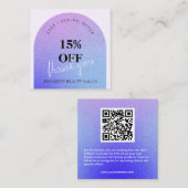 グリッター美しいネイルサロンプロモサンキューカード スクエア名刺 (正面/裏面)