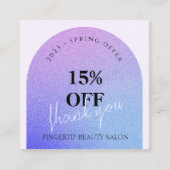 グリッター美しいネイルサロンプロモサンキューカード スクエア名刺 (正面)