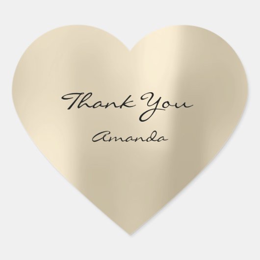 グリッター美しいネームブライダルハート感謝していチャンパーニュ ハートシール (正面)