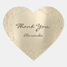 グリッター美しいネームブライダルハート感謝していチャンパーニュ ハートシール