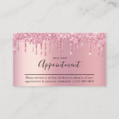 グリッター美しいピンクアポイントメントカード 予約カード (裏面)