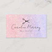 グリッター美しいピンクヘアスタイリストアポイントメントカード 名刺 (正面)