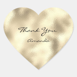グリッター美しい名ブライダルハート感謝してい金ゴールド ハートシール