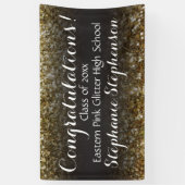 グリッター背景金ゴールド卒業パーティバナー 横断幕 (縦)