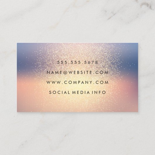グリッター背景 |メイクアップとヘアツール 名刺 (裏面)