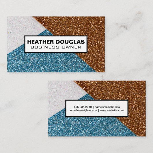 グリッター色ブロック 名刺 (正面/裏面)